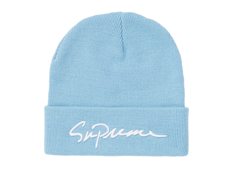 Buy Beanie Skrip Klasik Supreme Biru Muda