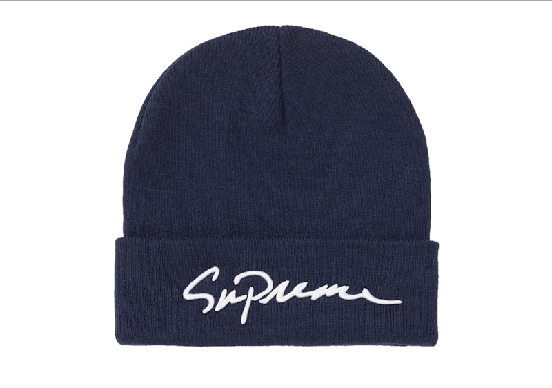Buy 슈프림 클래식 스크립트 비니 (네이비)
