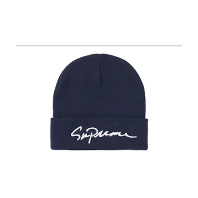 Supreme Classic Script Beanie Navy