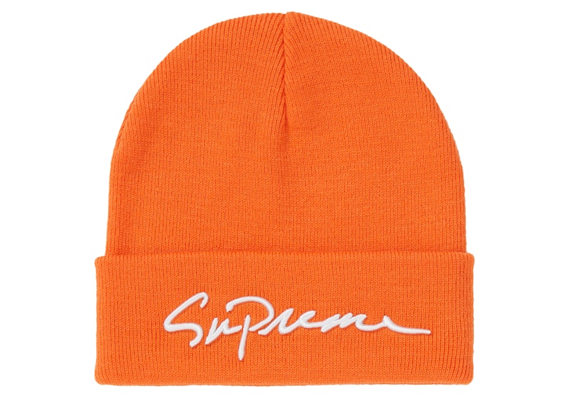 Supreme Classic Script Beanie Orange