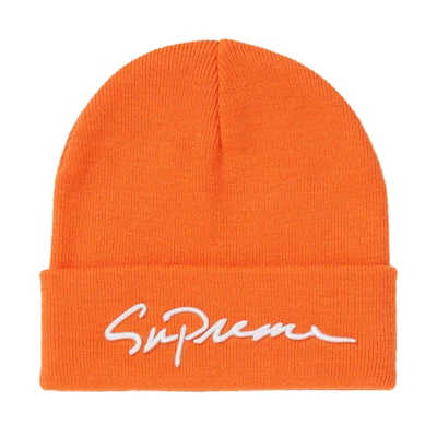 Supreme Classic Script Beanie Orange