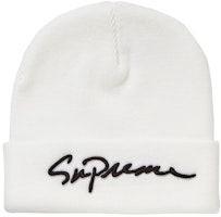 Supreme Classic Script Beanie White