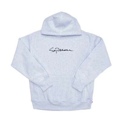 Supreme Classic Script Hooded Sweatshirt Ash Grey