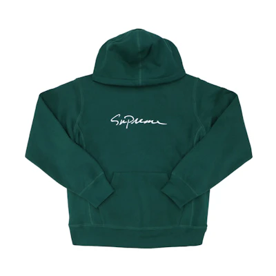 Supreme Classic Script Hooded Sweatshirt Dark Green