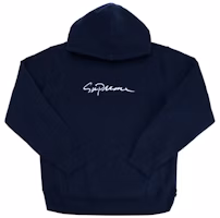 Supreme Classic Script Hooded Sweatshirt Navy Supreme Classic Script Hooded Sweatshirt Navy