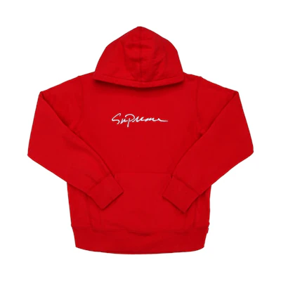 Supreme Classic Script Hooded Sweatshirt Red