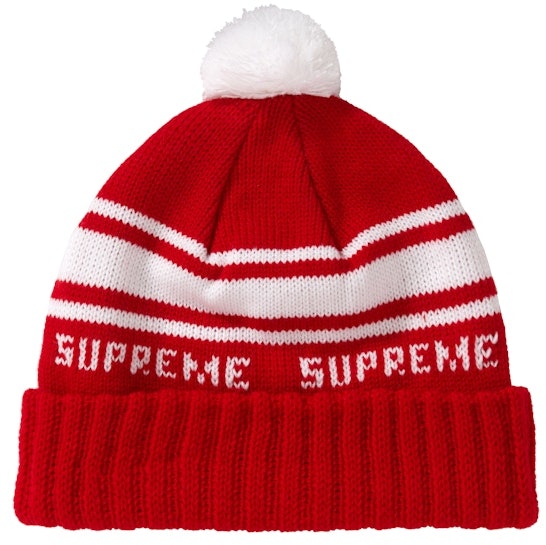 supreme-classic-stripe-beanie-red