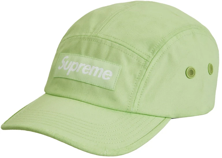 supreme-coated-cordura-camp-cap-lime