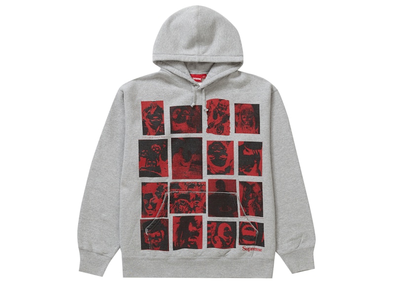 Buy Supreme Collage Grid Hooded Sweatshirt Heather Grey (FW21) - Baju Sejuk Kelabu Heather.