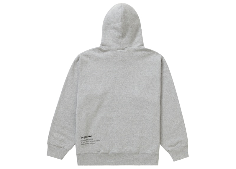 Order Supreme Collage Grid Hooded Sweatshirt Heather Grey (FW21) - Baju Sejuk Kelabu Heather.