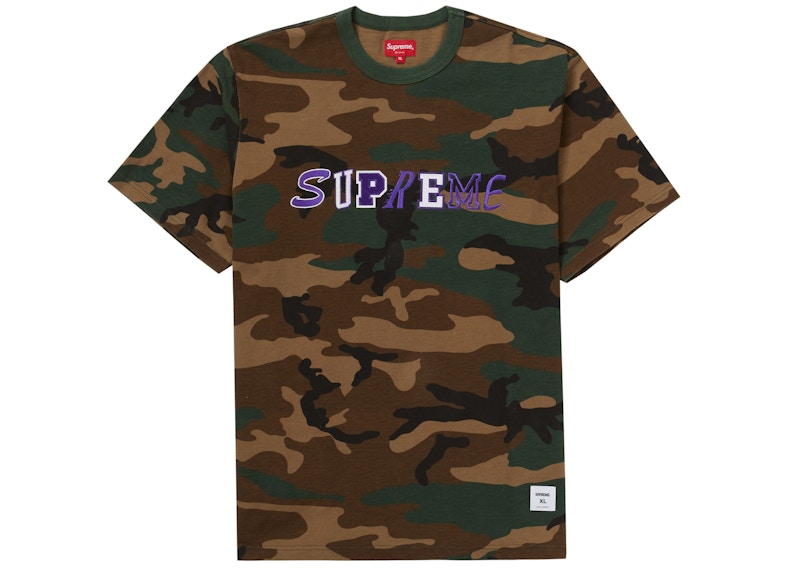 Supreme Collage Logo S/S Top Woodland Camo