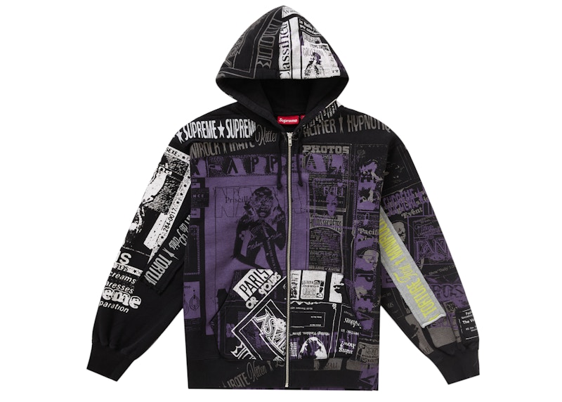 Supreme Collage Zip Up Hooded Sweatshirt Black