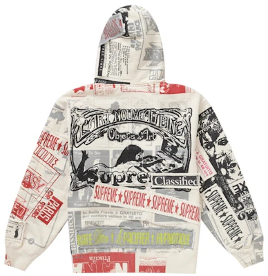 Supreme 拼貼連帽拉鍊衛衣 白色 Order Supreme 拼貼連帽拉鍊衛衣 白色