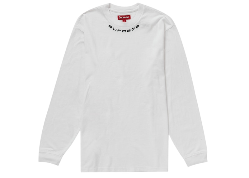 トップス Supreme Collar Logo size M Buy Supreme Collar Logo L/S Top White - Novelship