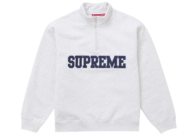 Supreme Collegiate Half Zip Pullover Ash Grey