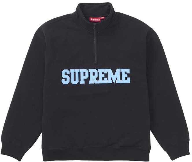 supreme-collegiate-half-zip-pullover-black