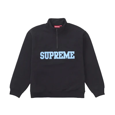 Supreme Collegiate Half Zip Pullover Black
