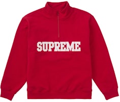 Supreme Collegiate Half Zip Pullover Red Supreme Collegiate Half Zip Pullover Red