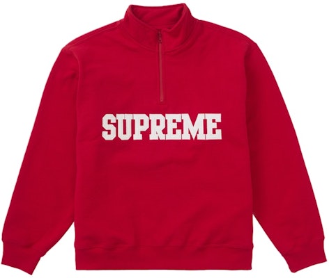 Supreme Collegiate Half Zip Pullover Merah Buy Supreme Collegiate Half Zip Pullover Merah