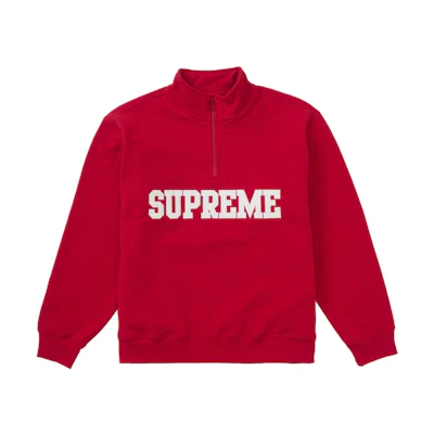 Supreme Collegiate Half Zip Pullover Red