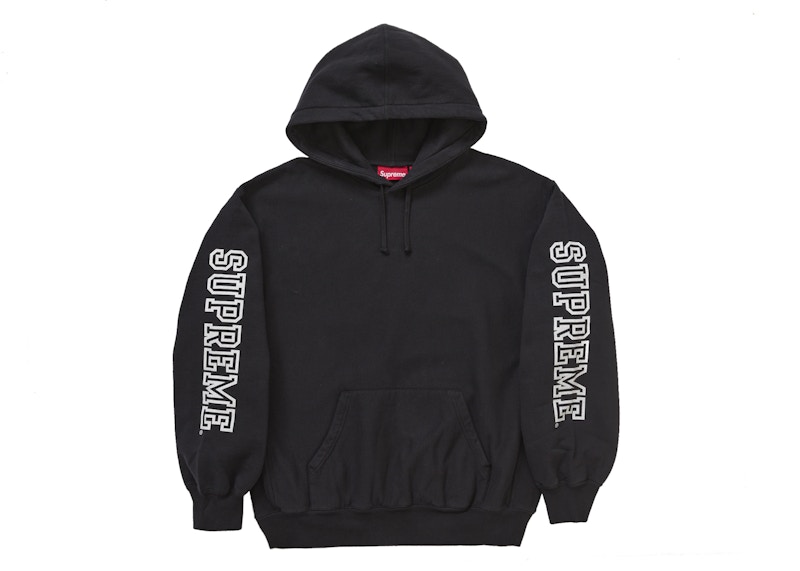 Supreme Collegiate Sleeve Hooded Sweatshirt Black