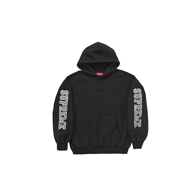 Supreme Collegiate Sleeve Hooded Sweatshirt Black