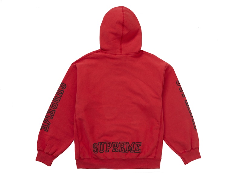 Order Supreme 大學袖連帽衛衣 燒紅色
