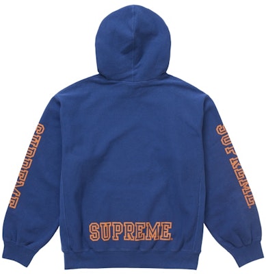 Supreme Collegiate Sleeve Hooded Sweatshirt Dark Royal Order Supreme Collegiate Sleeve Hooded Sweatshirt Dark Royal