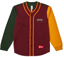 Supreme Color Blocked Baseball Top Burgundy Supreme Color Blocked Baseball Top Burgundy