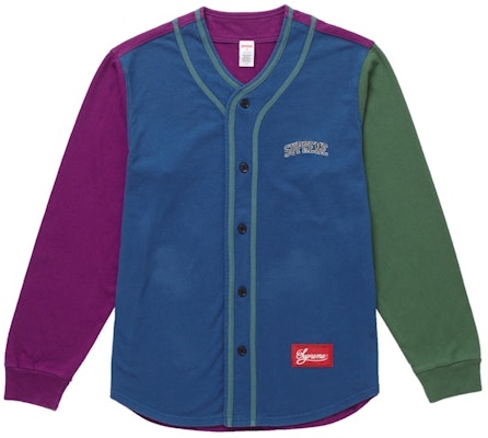 Supreme Color Blocked Baseball Top Navy Buy Supreme Color Blocked Baseball Top Navy