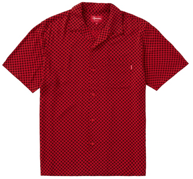 supreme-compact-dot-rayon-s-s-shirt-red