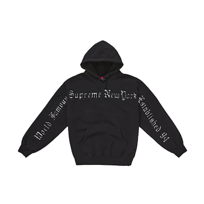Supreme Contrast Cutout Hooded Sweatshirt Black