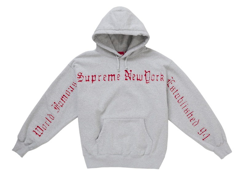 Supreme Contrast Cutout Hooded Sweatshirt Grey