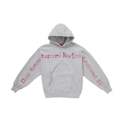 Supreme Contrast Cutout Hooded Sweatshirt Grey
