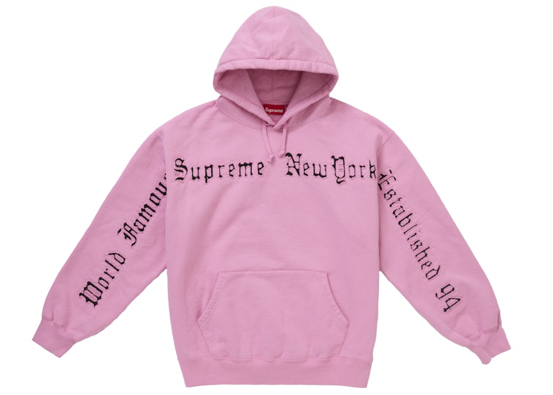 Supreme Contrast Cutout Hooded Sweatshirt Pink
