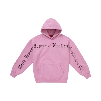 Supreme Contrast Cutout Hooded Sweatshirt Pink