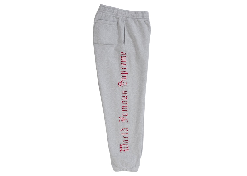 Order シュプリーム コントラストカットアウト スウェットパンツ ヘザーグレー