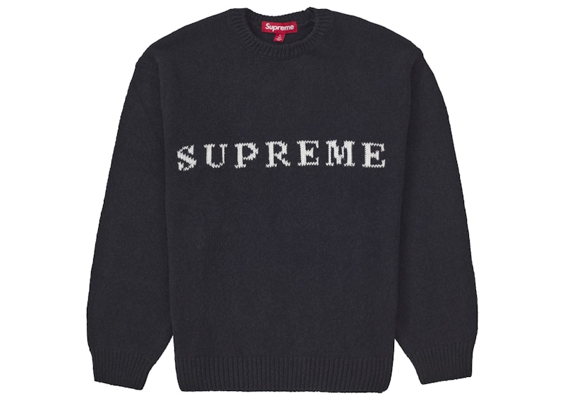 Supreme Contrast Logo Sweater Black