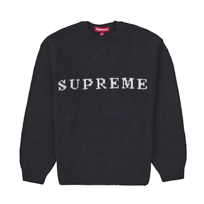 Supreme Contrast Logo Sweater Black