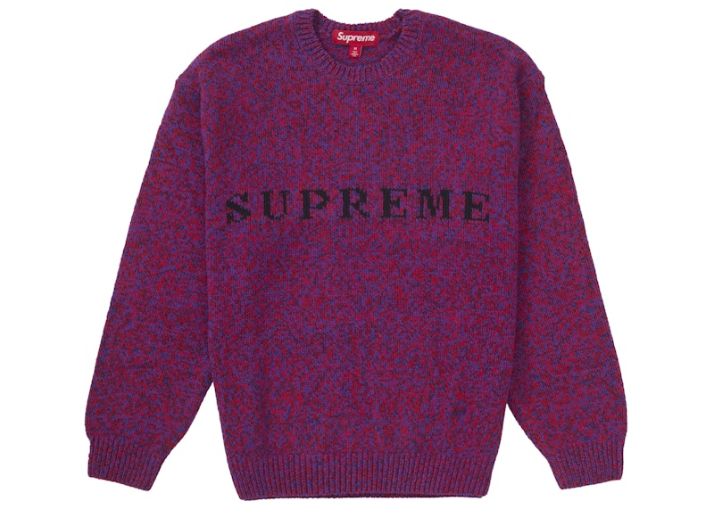 Supreme Contrast Logo Sweater Red Melange
