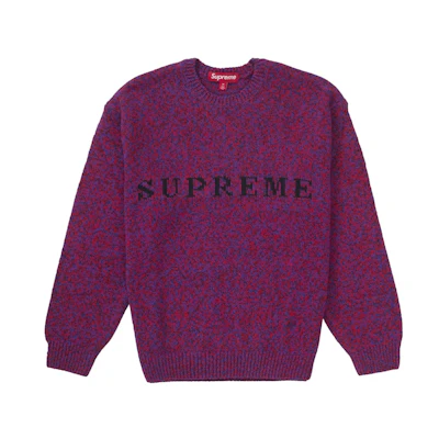 Supreme Contrast Logo Sweater Red Melange