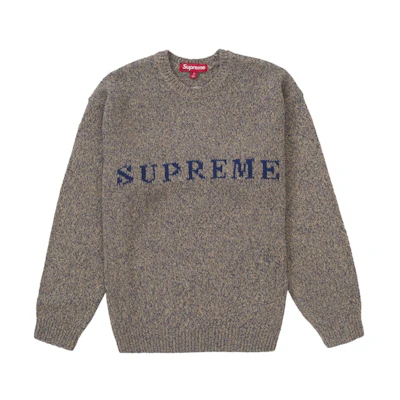 Supreme Contrast Logo Sweater Taupe Melange