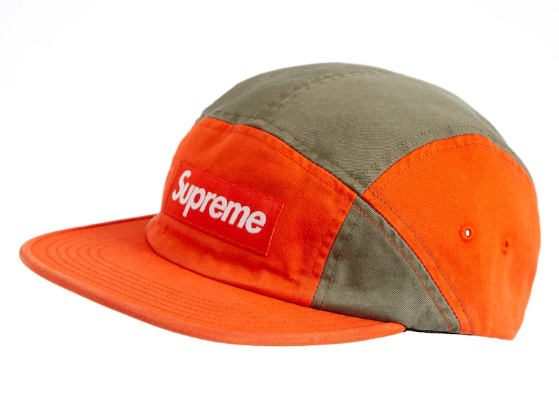 supreme-contrast-panel-camp-cap-orange