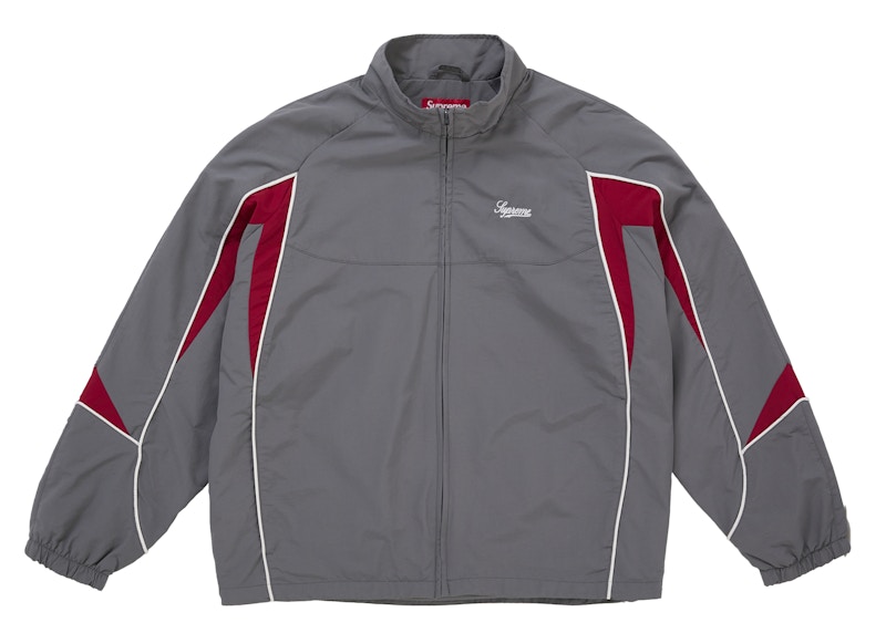 Supreme Contrast Piping Track Jacket Grey
