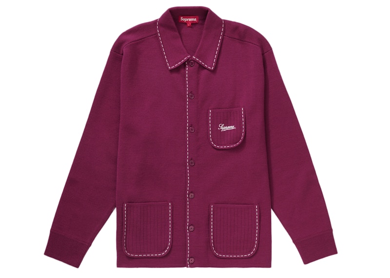 Supreme Contrast Stitch Button Up Fuchsia