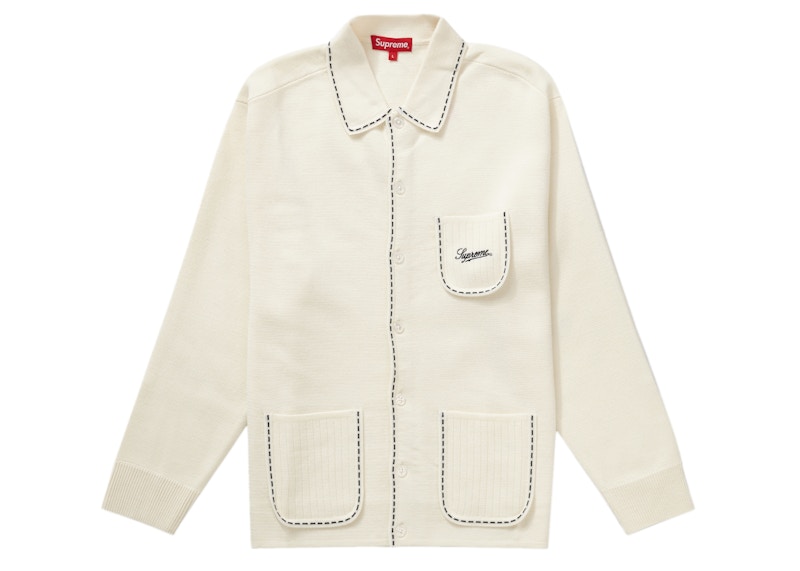 Supreme Contrast Stitch Button Up Natural