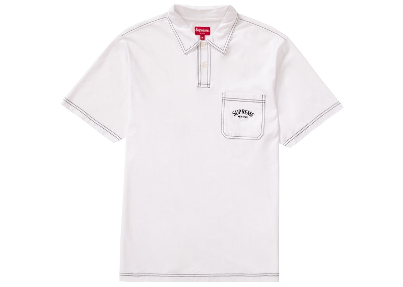 Buy 至尊對比縫線白色 Polo 衫