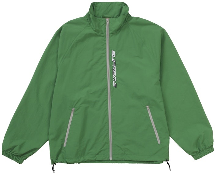 supreme-contrast-zip-track-jacket-green