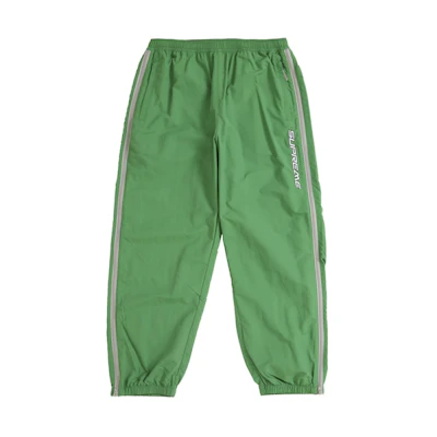 Supreme Contrast Zip Warm Up Pant Green