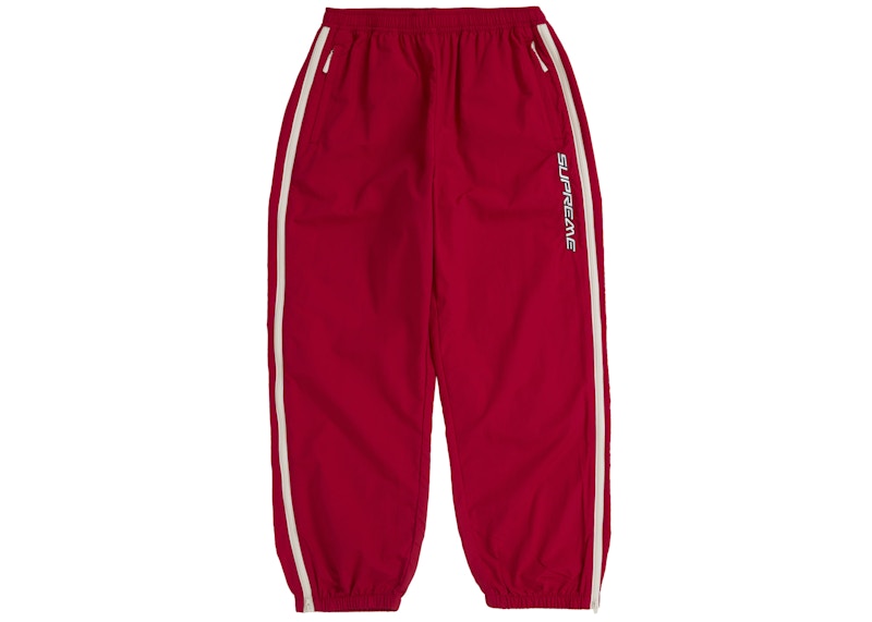 Supreme Contrast Zip Warm Up Pant Red